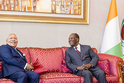 Diplomatie : Alassane Ouattara reçoit le Congolais Isidore Mvouba