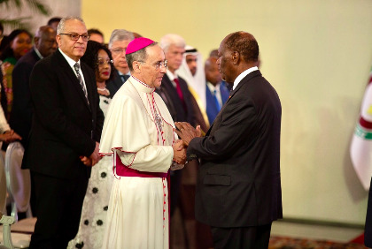 Présentation de vœux du nouvel an du corps diplomatique accrédité en Côte d’Ivoire au président Alassane Ouattara