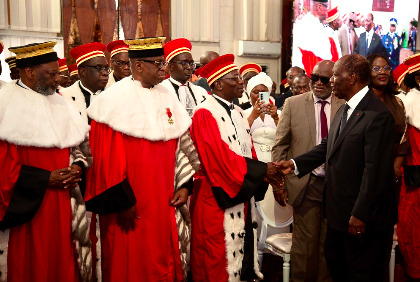 Présentation de vœux du nouvel an des institutions de la République et des autorités judiciaires au président Alassane Ouattara
