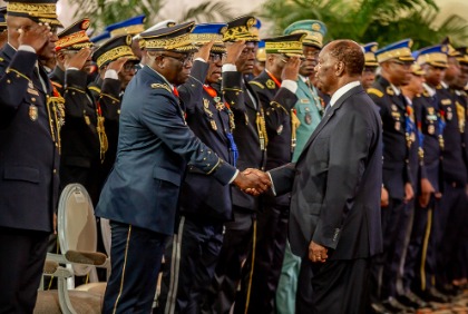 Présentation de vœux du nouvel an des Forces Armées de Côte d’Ivoire au président Alassane Ouattara