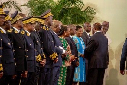 Présentation de vœux du nouvel an du corps préfectoral, les partis et groupements politiques au président Alassane Ouattara