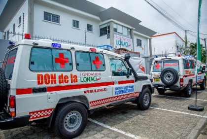Cérémonie de remise de quatre ambulances médicalisées aux centres de santé offertes par la Fondation Lonaci