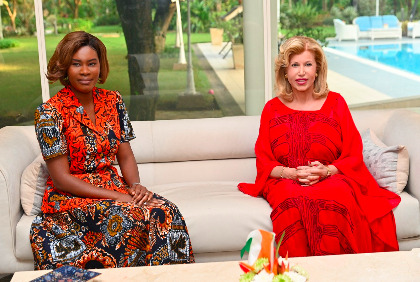 Audience: La 1ère Dame du Gabon chez Dominique Ouattara