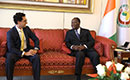 Entretien du Président de la République, S.E.M. Alassane Ouattara, avec une délégation du Groupe Canal Horizon conduite par son Directeur Général, M. Maxime SAADA