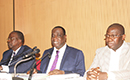 Le ministre Ahoua N’doli Théophile répond aux questions des journalistes