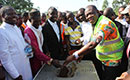 Sangouiné : Pose des premières pierres des foyers des jeunes des villages Gotongouiné 1 et Melakassia