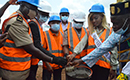 Centre de santé du village de Nanglais(Sakassou):  La Lonaci et le Comici posent la 1ere pierre