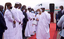 Arrivée du Président de la République, S.E.M. Alassane OUATTARA, et de la Première Dame, Mme Dominique OUATTARA, à Korhogo