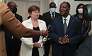 Entretien du Président de la République, S.E.M. Alassane OUATTARA, avec la Directrice Générale du FMI