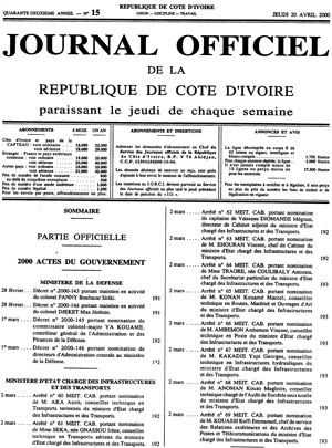 journal officiel du niger 2020