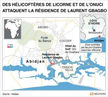 Abidjan: L`ONU et la France ont encore frappé dans la nuit