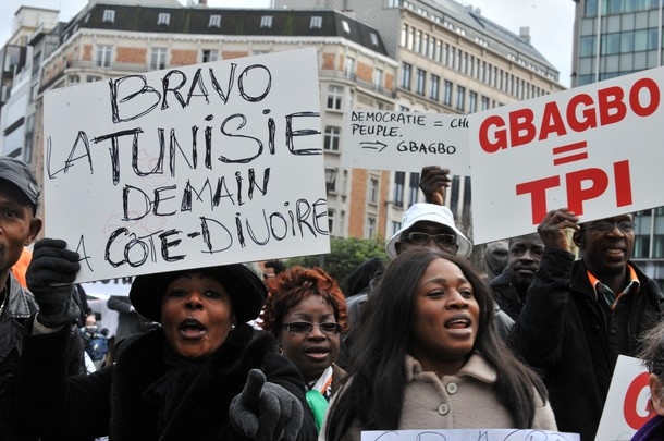 Bruxelles : confiscation du pouvoir - Les Ivoiriens protestent devant l’Union Européenne