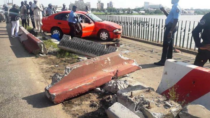 Pont de Gaulle : les nouvelles balises de sécurité empêchent un taxi de finir sa course dans la lagune ébrié