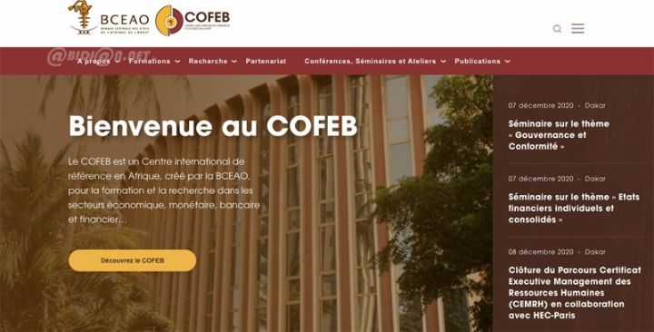BCEAO : lancement officiel du site Web du Centre Ouest Africain de Formation et d’Études Bancaires (COFEB)
