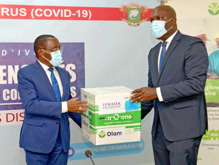 Covid-19 : deux entreprises citoyennes apportent un appui en matériels sanitaires au gouvernement ivoirien