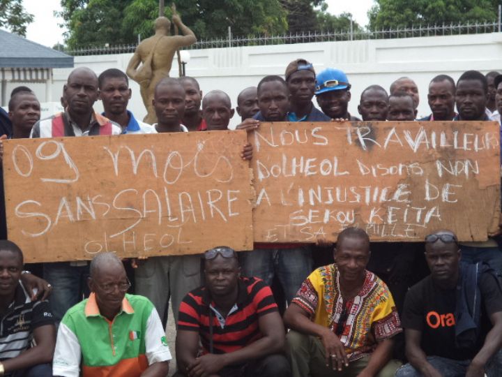 Manifestation des employés de la société Olheol industries de Bouaké pour réclamer  ‘’9 mois’’ d’arriérés de salaire