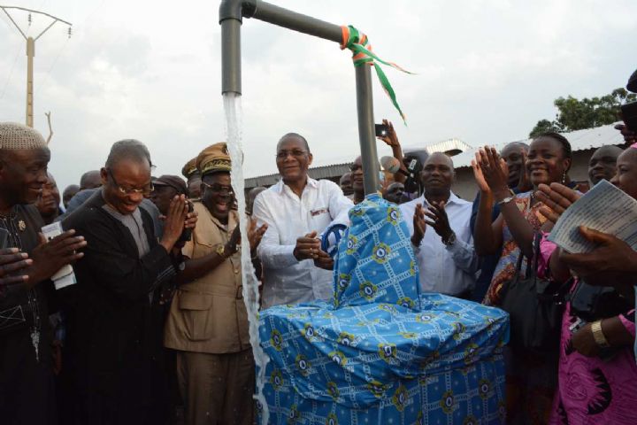 Région de la Bagoué - Le Ministre Bruno Koné inaugure les infrastructures hydrauliques de Maranama et Boyo.