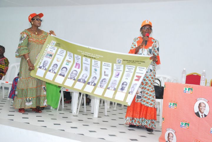 Campagne de sensibilisation des femmes du RHDP au technique de vote de leur militants dans les communes de marcory , koumassi et autres