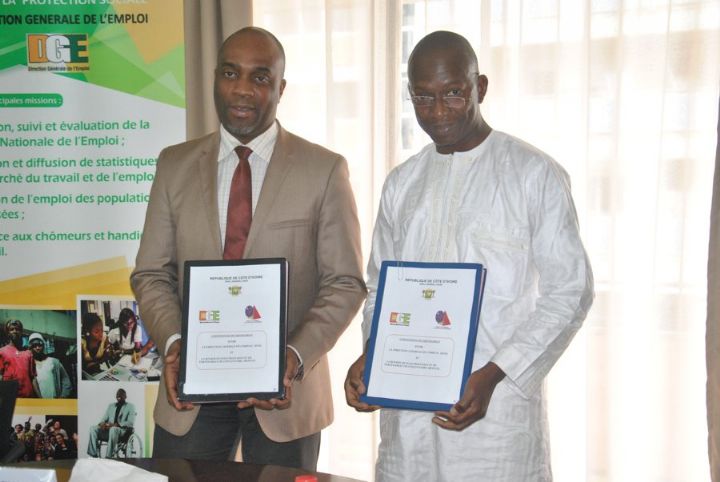 Insertion professionnelle des personnes vulnérables : signature de convention de partenariat entre la DGE et la BSTP-CI