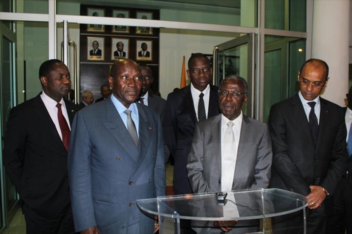 Audience du premier ministre, ministre de l’Economie Duncan avec M. André Siaka, président du conseil d’administration du groupe Ecobank