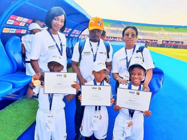 Ces enfants ivoiriens ont participé au programme d’accompagnement des joueurs à la CAN Total 2019 au Caire grâce à Visa