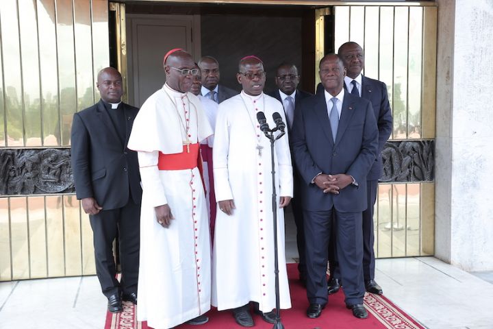 Audiences: L’archevêque et des acteurs de la révolution verte reçus par le Président