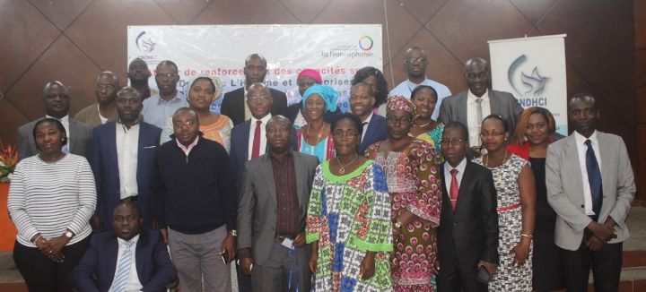 Droits de l’Homme et Entreprises: Commissaires centraux,  régionaux,  et personnel de la CNDHCI  formés