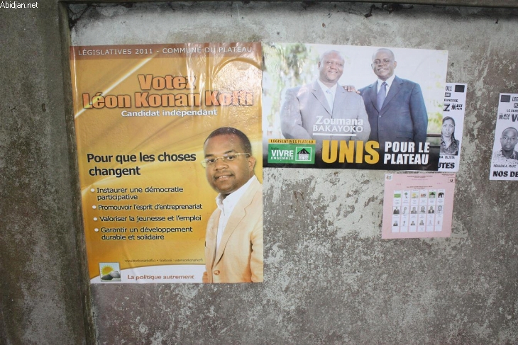 Législatives 2011 : Des affiches de candidats déchirées à Dimbokro
