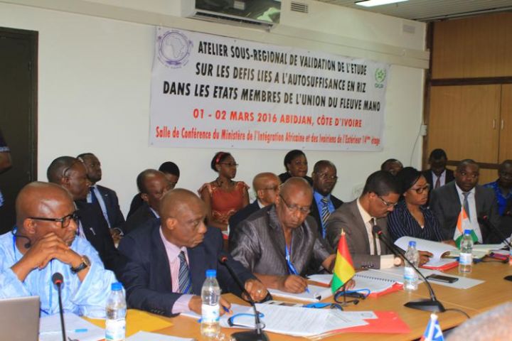 Les défis à  l’autosuffisance en riz de l’Union du Fleuve Mano au centre d’un Atelier organisé par le Ministère de l’Intégration  Africaine et des Ivoiriens de l’Extérieur