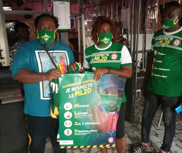 Lutte contre le coronavirus : La plateforme des propriétaires de maquis en partenariat avec SOLIBRA sensibilise au port du masque