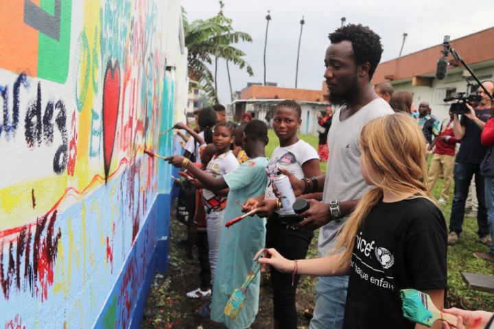 Protection de l’enfant - Les Kids United visitent des centres d’intervention de l’UNICEF à Abidjan