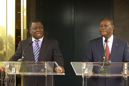 Morgan Tsvangirai, après son entretien avec Alassane Ouattara : « Je n’ai pas entendu parler de réfugiés ivoiriens au Zimbabwe »