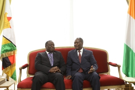 Morgan Tsvangirai après sa rencontre avec le président Ouattara: “Il n’y a pas de réfugiés ivoiriens au Zimbabwe”