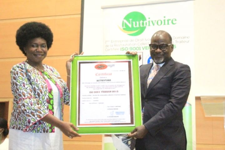 Restauration: Nutrivoire, première entreprise ivoirienne certifiée ISO 9001-2015