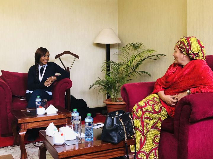 Madame Amina J. Mohamed, Vice Secrétaire Générale des Nations-Unies rencontre 10 jeunes femmes leaders d’Afrique. La Côte d’Ivoire y participe.
