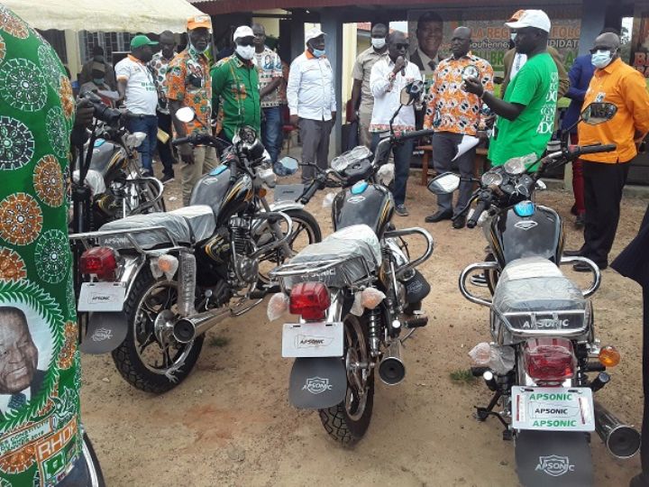 Présidentielle 2020 : du matériel de mobilité à la disposition du RHDP Folon pour la précampagne