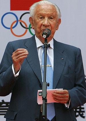 L`ancien président du CIO Samaranch dans un 