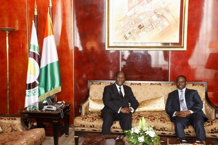 Audiences du chef de l`Etat: le Président Alassane Ouattara a reçu Guillaume Soro et signé le décret portant nomination de Me Jeannot Ahoussou