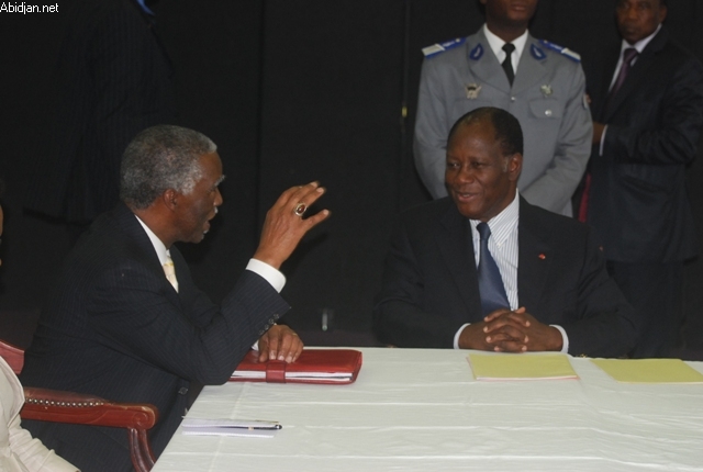Sortie de crise / Le président Alassane à Mbéki : « Demande à Gbagbo de ne pas s’accrocher au pouvoir »