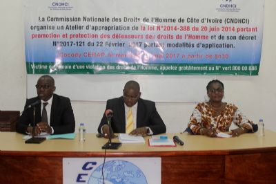 Protection des défenseurs des Droits de l’Homme: La CNDHCI  invite les  acteurs à s’approprier la loi