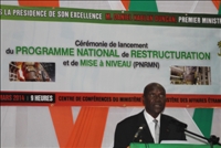 Intervention du Premier ministre, Daniel Kablan Duncan lors du lancement du Programme national de restructuration et de mise à niveau des industries