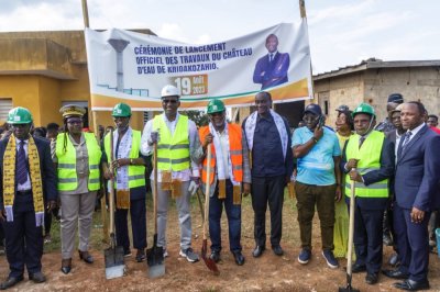 Accès à l'eau potable : Mamadou Touré lance les travaux de construction du château d'eau de Kridakozahio (Saioua)