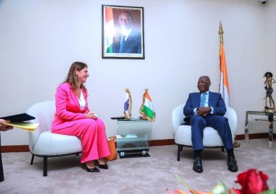 Affaires étrangères : la nouvelle représentante résidente du PNUD, Blerta Cela, présente ses lettres de créance au ministre Kacou Houadja Léon Adom