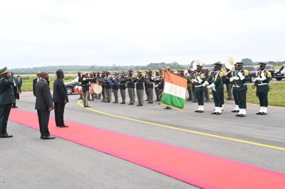Le Chef de l’État est arrivé à Bouaké pour la célébration du 65ème Anniversaire de l’Indépendance de la Côte d’Ivoire