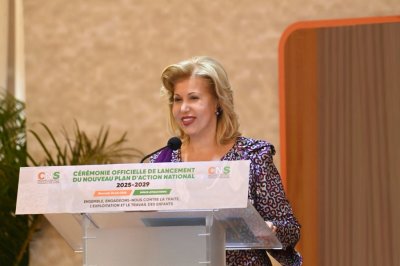 La Première Dame, Madame Dominique Ouattara, Présidente du CNS, à propos du Travail des Enfants : « Nous continuerons à nous battre pour que ce fléau soit totalement éliminé de notre pays » 