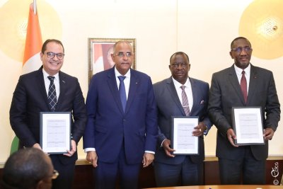 Compétitivité de l'agriculture : le Premier ministre préside la signature d'un Protocole d'accord-cadre entre le gouvernement ivoirien et OCP S.A, leader mondial dans la production d'engrais