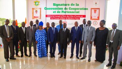 Coopération: les Conseils d'Etat de Côte d'Ivoire et du Burkina Faso signent une convention à Abidjan