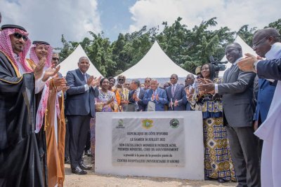 Infrastructure sanitaire : le Premier Ministre Patrick Achi lance les travaux de construction du CHU d'Abobo, d'une capacité de 600 lits