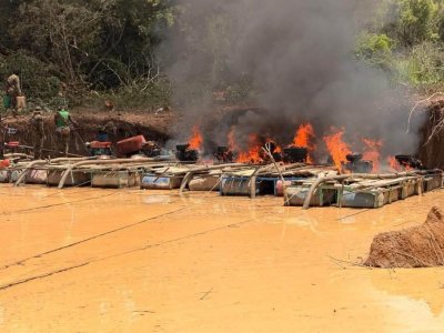Côte d'Ivoire/Lutte contre l'orpaillage illégal : 18 dragues détruites et 03 suspects interpellés à Tengrela 