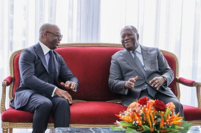 Economie : le président de la Banque ouest-africaine de Développement (BOAD), Serge Ekué, présente ses activités au Président Alassane Ouattara